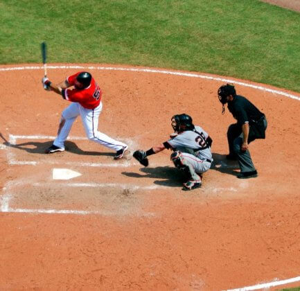 Designated hitter a second after a possibly good hit