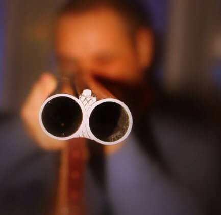 looking at the end of a double barrel