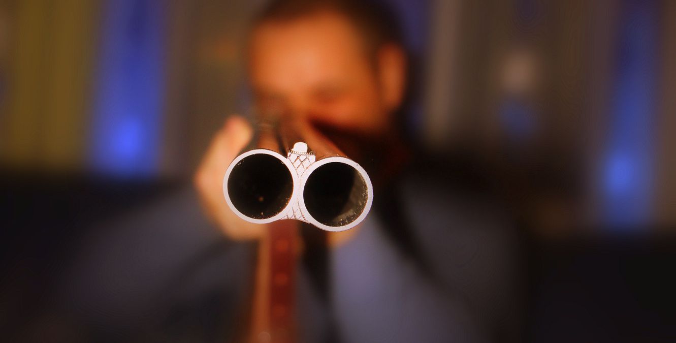 looking at the end of a double barrel