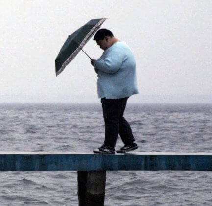 160kg boy walks over troubled water