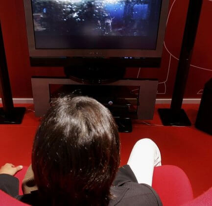someone watching TV.