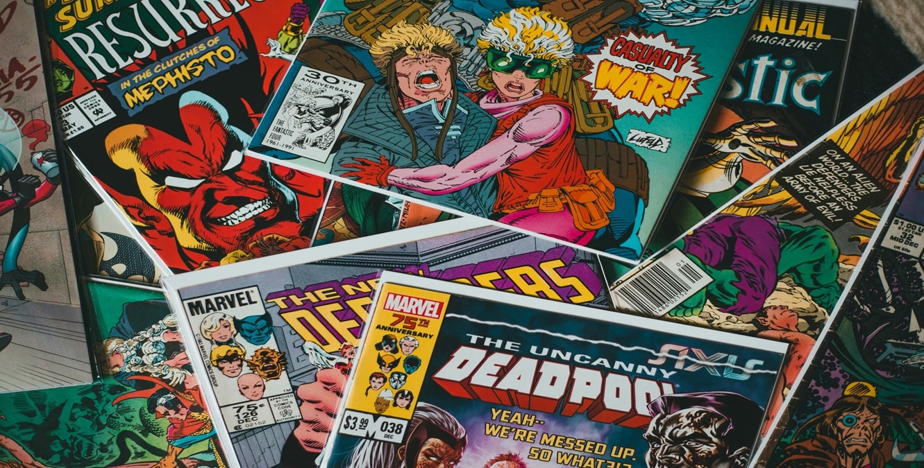 a compilation of comic books covers