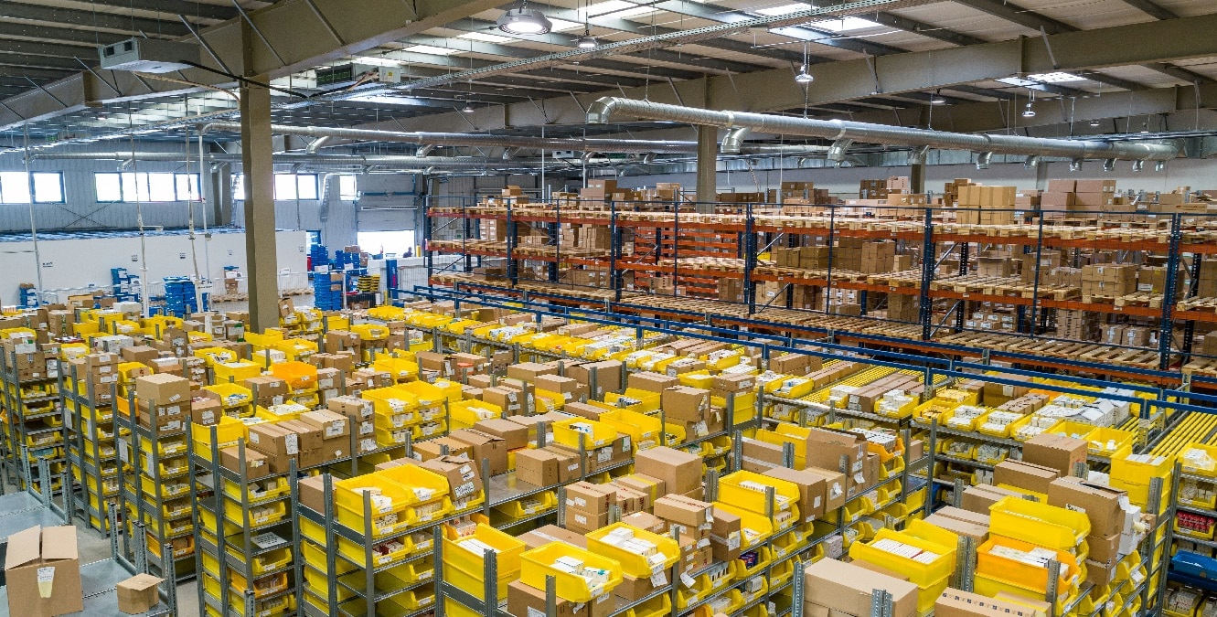 A warehouse of goods waiting to be shipped